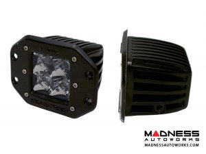 Pair of Dually D2 Flush Mount Lights by Rigid Industries - Black Housing